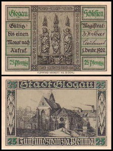 GŁOGÓW - GLOGAU, 25 FENIGÓW 1.XII.1920, Trzy figury Swiętych
