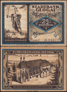 GŁOGÓW - GLOGAU, 25 FENIGÓW, Konto E, Konrad II