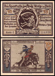 SŁUPSK - STOLP 75 FEN. br. konto E - Huzarzy w 1810 roku / Śmiertka