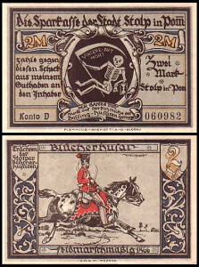 SŁUPSK - STOLP 2 MARKI br. konto D - Huzarzy w 1866 roku / Śmiertka