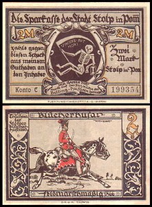 SŁUPSK - STOLP 2 MARKI br. konto E - Huzarzy w 1866 roku / Śmiertka