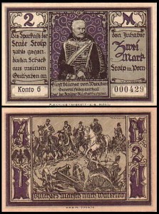 SŁUPSK - STOLP 2 MARKI br. konto G, Blucher od Waterloo / Blucher