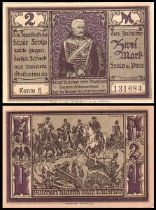 SŁUPSK - STOLP 2 MARKI br. konto H, Blucher od Waterloo / Blucher