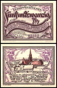 SZCZECIN - STETTIN, 25 FENIGÓW 1.IX.1921 Kościół w Dąbiu