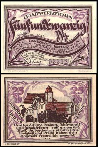 SZCZECIN - STETTIN, 25 FENIGÓW 1.IX.1921 Zamek w Penkun