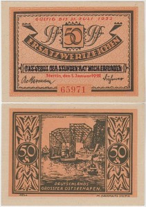SZCZECIN - STETTIN 50 FENIGÓW 1.I.1922 Stocznia Wulkan