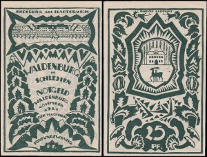 WAŁBRZYCH - WALDENBURG, 25 FENIGÓW XI.1921, Osiedle Stary Zdrój, ciemna zieleń