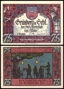 ZIELONA GÓRA - GRUNBERG, 75 FENIGÓW Do 31.XII.1921, Uczta przy lampionach
