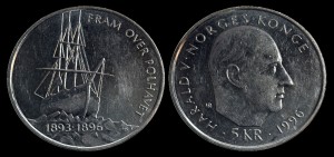  Norwegia, 5 Kroner 1996 - Polarna ekspedycja Nansena - statek "Fram", KM 459