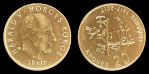 Norwegia,20 Kroner 2017 Traante 1917-2017, KM 493