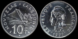 Nowa Kaledonia, 10 Francs 1995, KM 11, stan I
