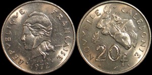Nowa Kaledonia, 20 Francs 1972, KM 12