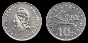 Nowa Kaledonia, 10 Francs 1970, KM 5