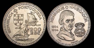 Portugalia, 200 Escudos 1994, Henryk Żeglarz, KM 670