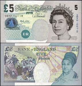ANGLIA 5 POUNDS (2002-), ser. HB, Pick 391a