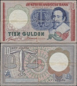 HOLANDIA, 10 GULDEN 1953 Pick 85