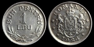 Rumunia, 1 Leu 1924, KM 46
