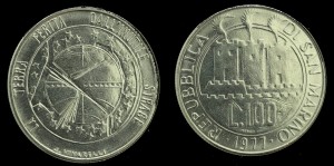 San Marino, 100 Lirów 1977, Gwiazdy, KM 69