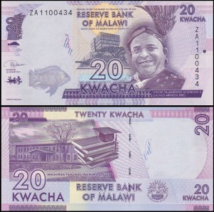 MALAWI, 20 KWACHA 2019, ser. ZA, Replacement, Pick 63er