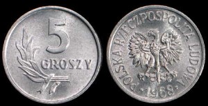 Polska, 5 Groszy 1968
