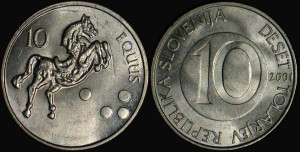 Słowenia, 10 Tolarjev różne roczniki, Koń, KM 41, Stan I