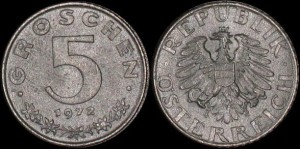 Austria, 5 Groschen, KM 2875, Stan I