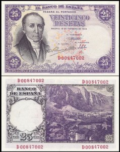 HISZPANIA, 25 PESETAS 1946 Pick 130a