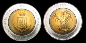 San Marino, 500 Lirów Bimetal 1983 Konie, KM 153