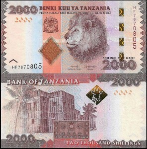 TANZANIA, 2000 SHILINGS (2015) Pick 42c
