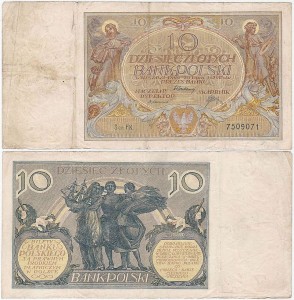 POLSKA, 10 ZŁOTYCH 20.7.1929, Seria FK, Parch. 89d