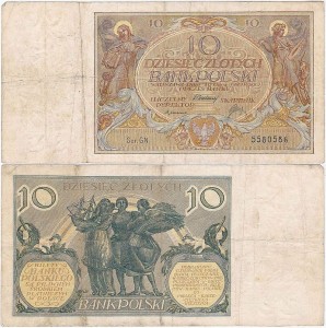 POLSKA, 10 ZŁOTYCH 20.7.1929, Seria GN, Parch. 89d