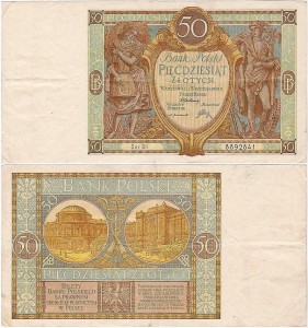 POLSKA, 50 ZŁOTYCH 1.9.1929, Seria DI, Parch. 96c