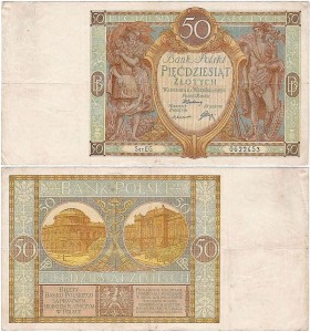 POLSKA, 50 ZŁOTYCH 1.9.1929, Seria EG, Parch. 96c