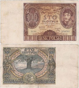 POLSKA, 100 ZŁOTYCH 2.6.1932, Seria AA, Parch. 98a