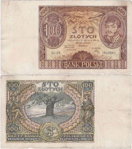 POLSKA, 100 ZŁOTYCH 2.6.1932, Seria AB, Parch. 98a