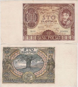 POLSKA, 100 ZŁOTYCH 2.6.1932, Seria AC, Parch. 98a
