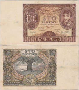 POLSKA, 100 ZŁOTYCH 2.6.1932, Seria AK, Parch. 98a