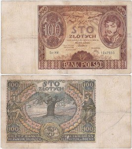 POLSKA, 100 ZŁOTYCH 2.6.1932, Seria AW, Parch. 98a