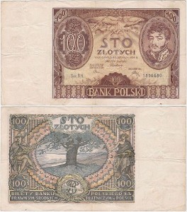 POLSKA, 100 ZŁOTYCH 9.11.1934, seria BN, Parch. 98c