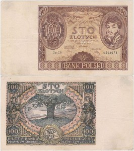 POLSKA, 100 ZŁOTYCH 9.11.1934, seria CP, Parch. 98c