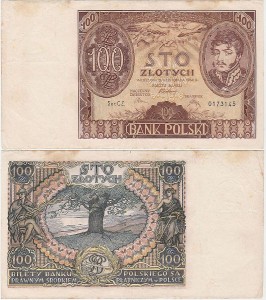 POLSKA, 100 ZŁOTYCH 9.11.1934, seria CZ, Parch. 98c