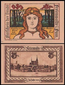 CHOCIWEL - FREIENWALDE 25 FENIGÓW	(1921) Widok z 1785 / Rudowłosa