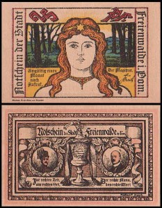 CHOCIWEL - FREIENWALDE 25 FENIGÓW	(1921) Kielich / Rudowłosa