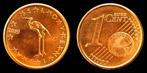 Euro-Słowenia, 1 cent 2019 Bocian, KM 68