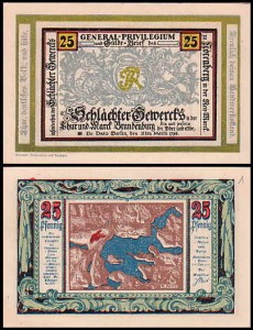 IŃSKO - NÖRENBERG 25 FENIGÓW 8.XI.1921 Mapa / Monogram FR