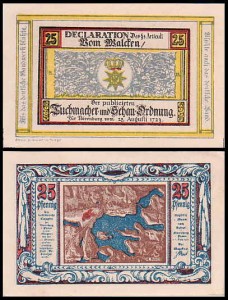 IŃSKO - NÖRENBERG 25 FENIGÓW 8.XI.1921 Mapa / Order