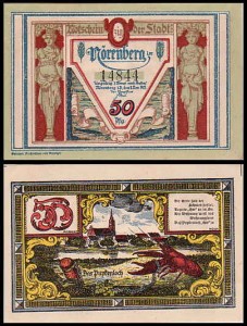 IŃSKO - NÖRENBERG 50 FENIGÓW 8.XI.1921 Rak nad jeziorem