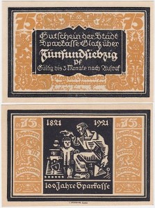 KŁODZKO - GLATZ 75 FENIGÓW	6.X.1921, Ojciec i syn