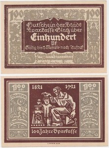 KŁODZKO - GLATZ 100 FENIGÓW 6.X.1921, Ojciec i syn