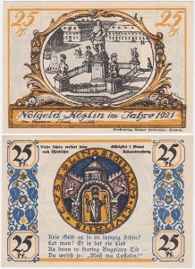 KOSZALIN - KOSLIN 25 FENIGÓW 1921, Pomnik